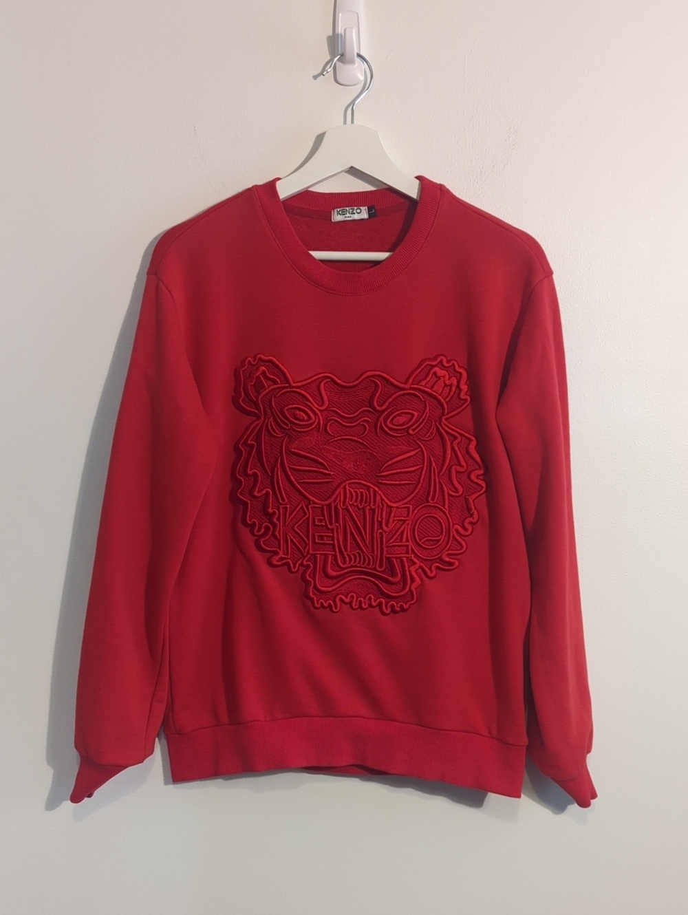 KENZO red embroidered tiger crewneck sweatshirt - size large